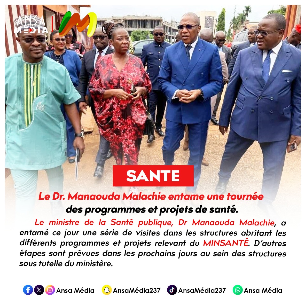 Le Dr. Manaouda Malachie entame une tournée des programmes et projets de santé.
