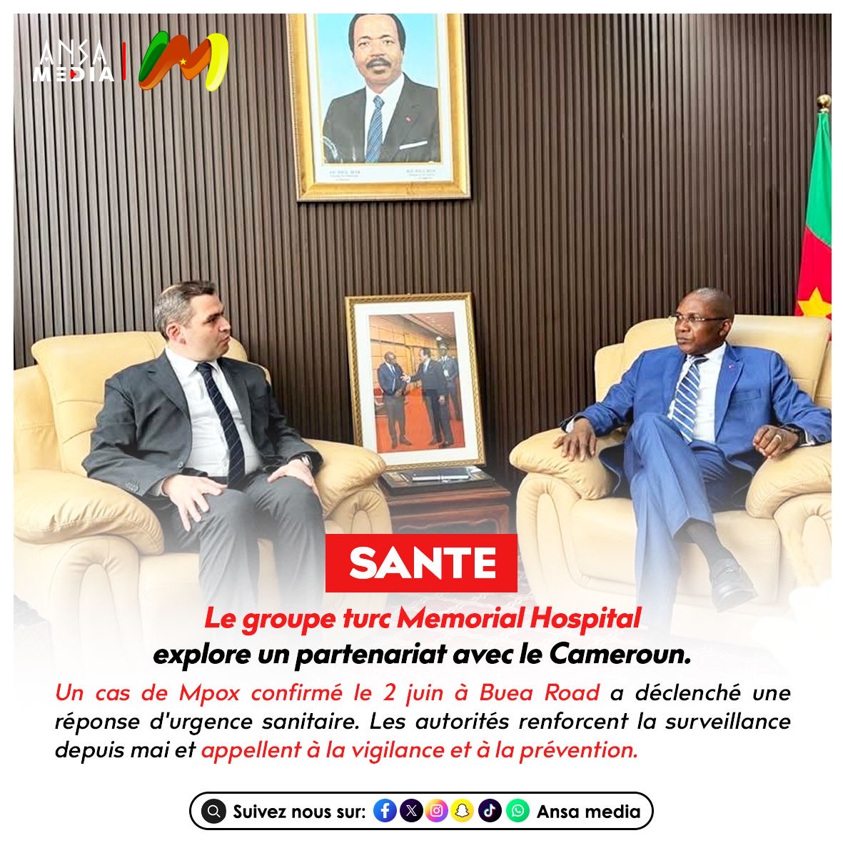 Santé : le groupe turc Memorial Hospital explore un partenariat avec le Cameroun.