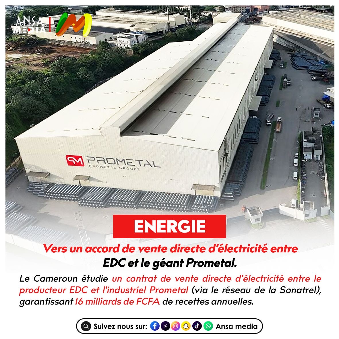 Vers un accord de vente directe d'électricité entre EDC et le géant Prometal.