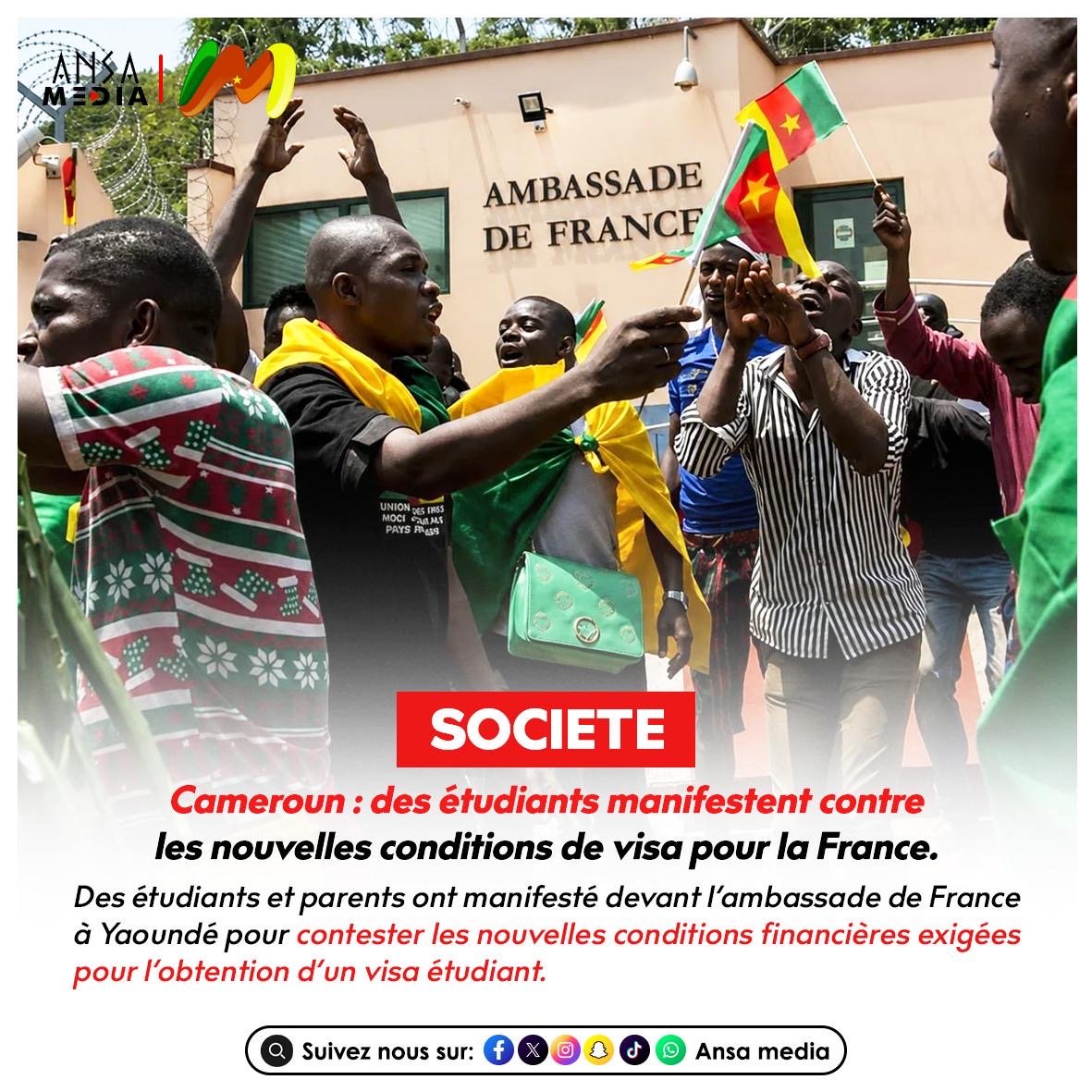 Cameroun : des étudiants manifestent contre les nouvelles conditions de visa pour la France.