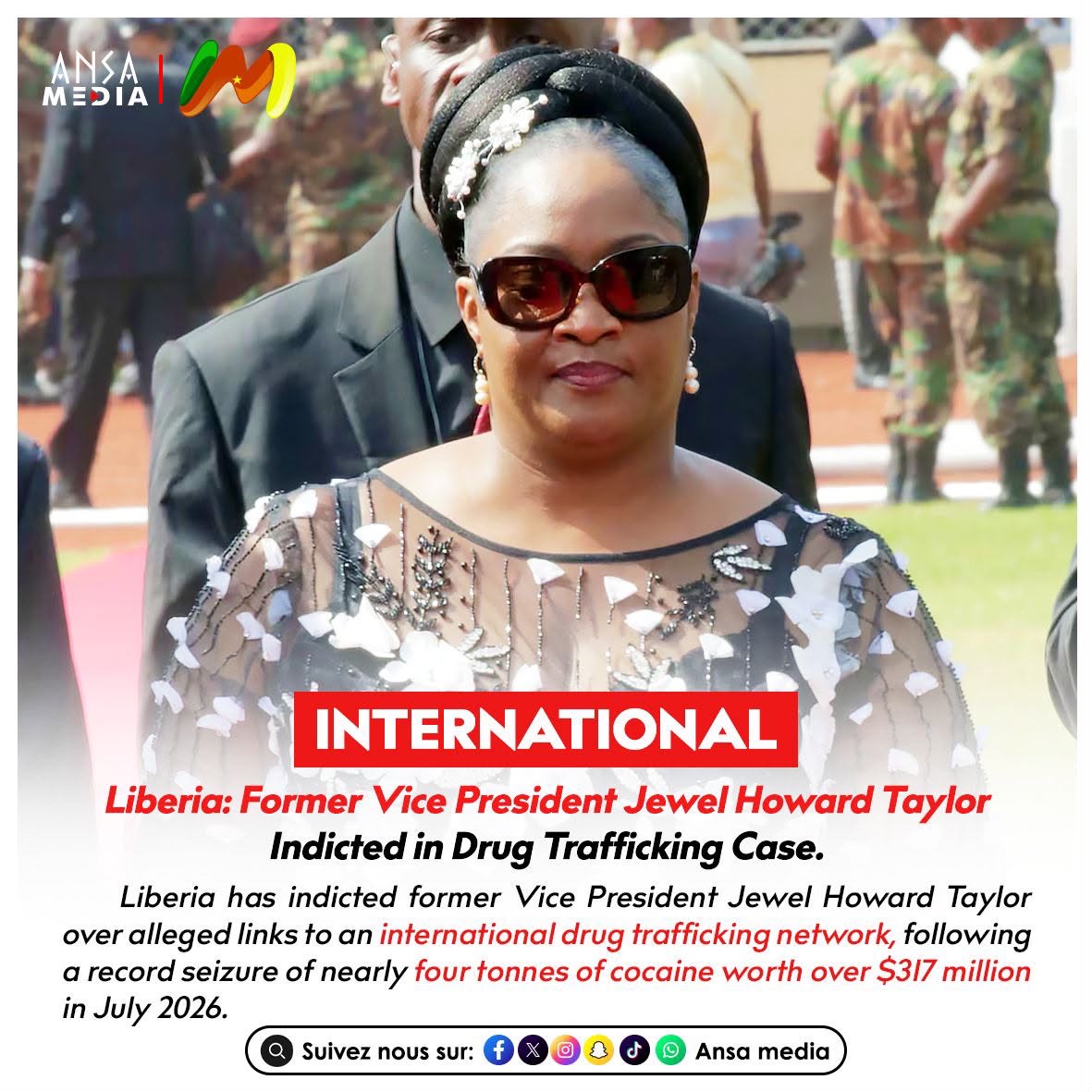 Liberia: Former Vice President Jewel Howard Taylor Indicted in Drug Trafficking Case.