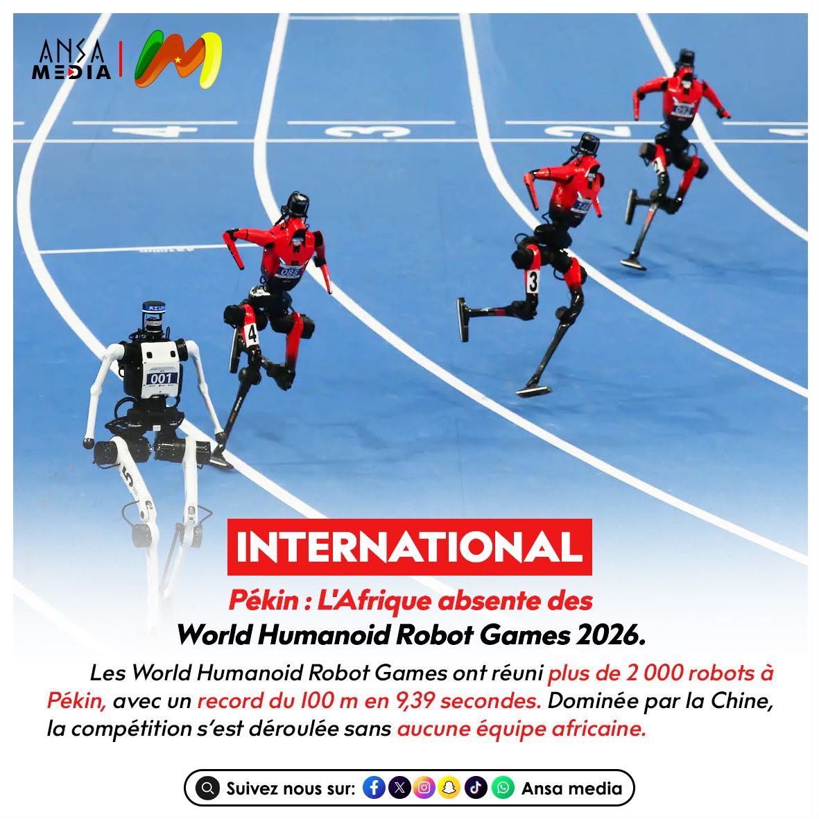 Pékin : L'Afrique absente des World Humanoid Robot Games 2026.