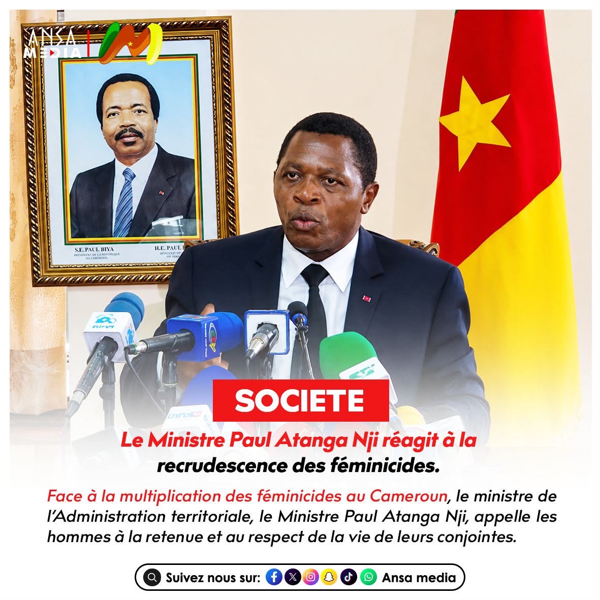 Cameroun : Le Ministre Paul Atanga Nji réagit à la recrudescence des féminicides.