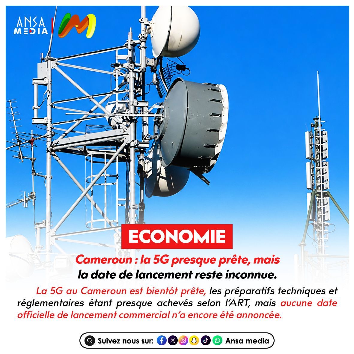 Cameroun : la 5G presque prête, mais la date de lancement reste inconnue.