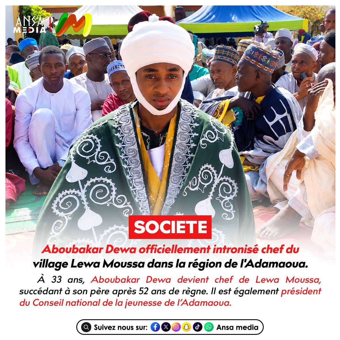 Aboubakar Dewa officiellement intronisé chef du village Lewa Moussa