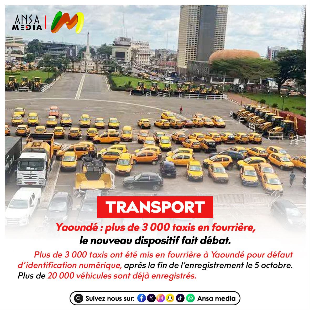 Yaoundé : plus de 3 000 taxis en fourrière, le nouveau dispositif fait débat.