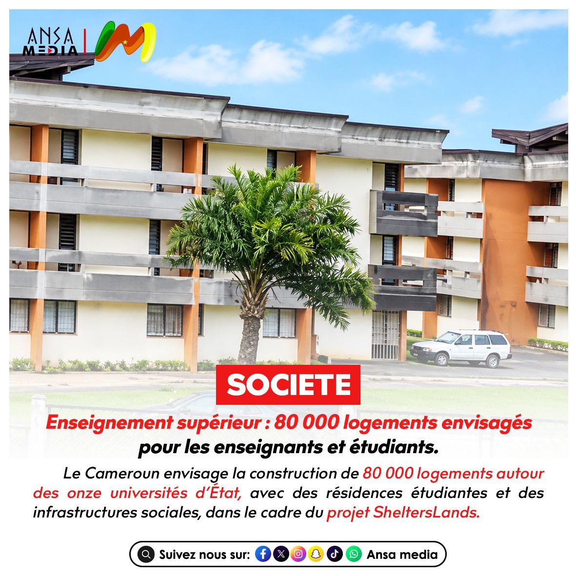 80 000 logements envisagés pour les enseignants et étudiants.