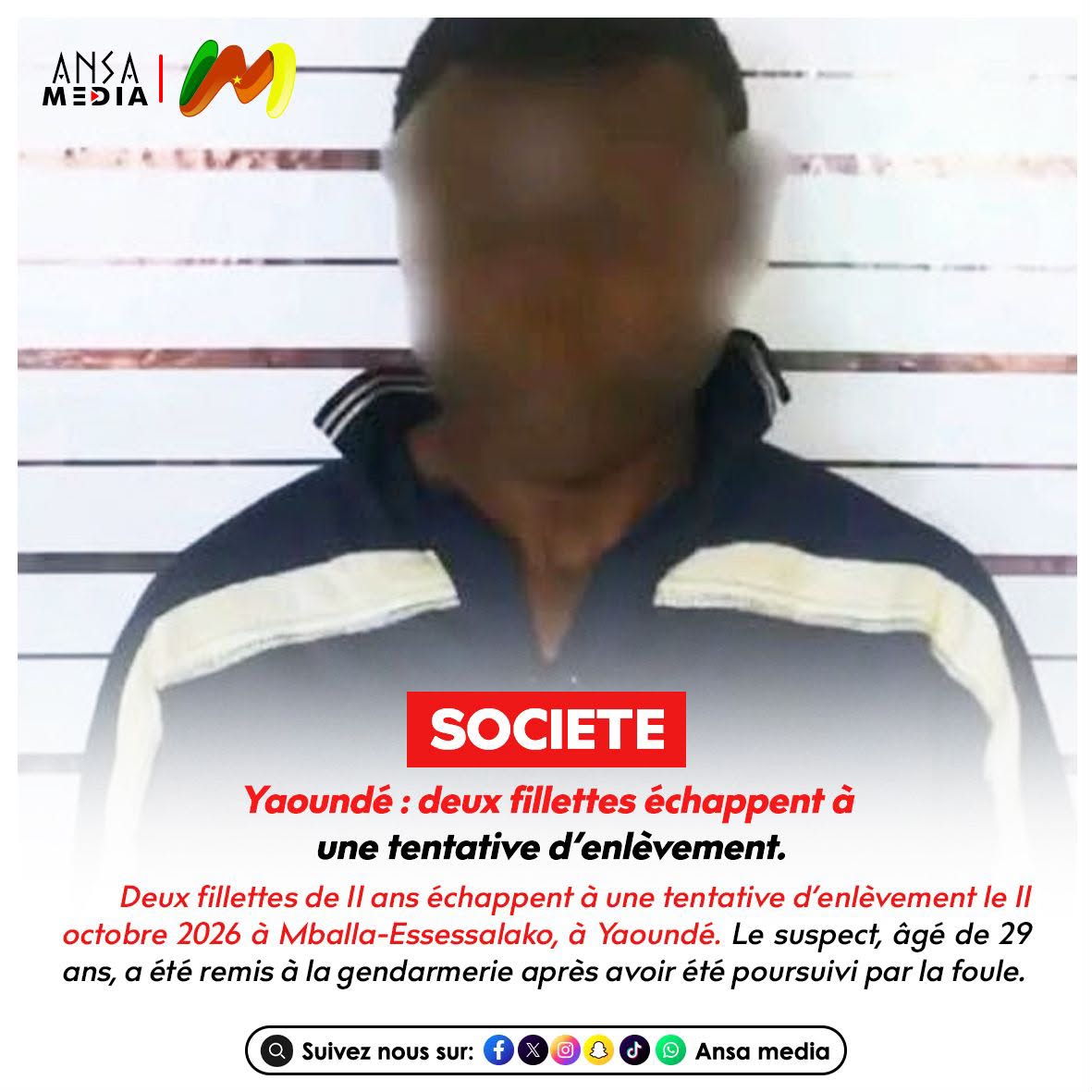Yaoundé : deux fillettes échappent à une tentative d’enlèvement.