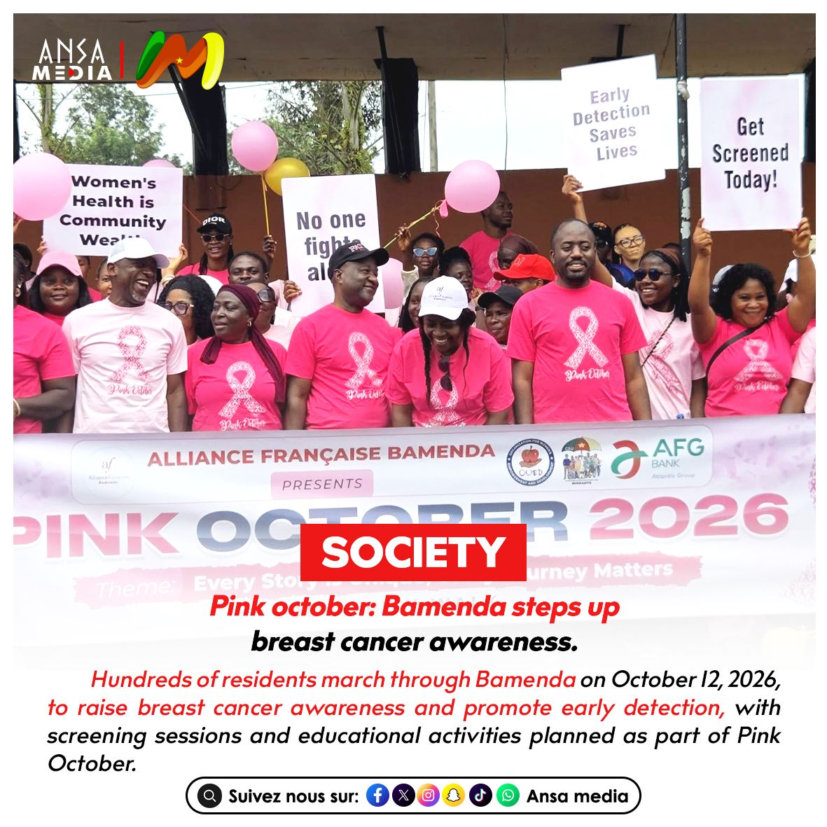 PINK OCTOBER: BAMENDA STEPS UP BREAST CANCER AWARENESS.